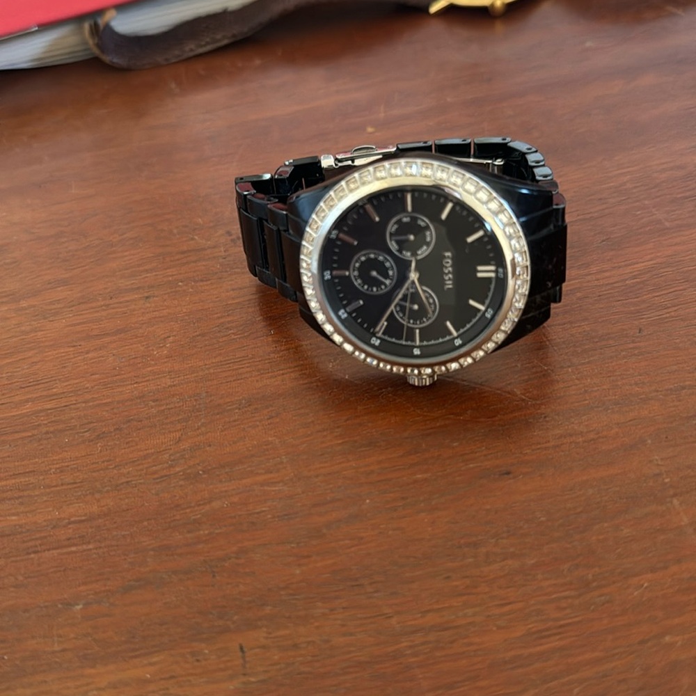 Black fossil watch
